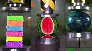 تدمير الأشياء بطريقة جنونية بواسطة الساحقة الفولاذية - Hydraulic Press.