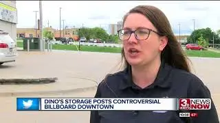 Controversial Dino's Storage sign
