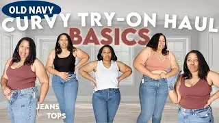 Old Navy Basics Curvy Try-On Haul 2022 - TONS of Jeans | Spring & Summer | Plus Size| Mid Size