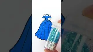 ❄️💙 Winter Princess Dress 🧊 Beautiful Glitter Art for Kids ✨ #glitter #dress #princess #color #art