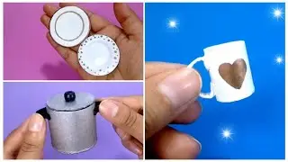 DIY 3 Cosas de cocina en Miniatura Olla, Tazas y Platos | Como hacer Cosas de Cocina Miniatura