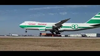 80th Anniversary Cathay Pacific Cargo Boeing 747-8F B-LJE Landing at O'Hare Airport ORD [2.16.26]