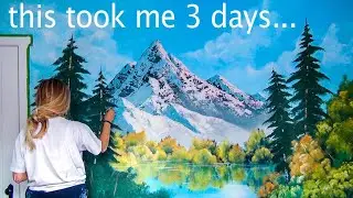 FOLLOWING ANOTHER BOB ROSS TUTORIAL ON A BEDROOM WALL