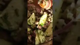 Mixing healthy cucumber onion and celery salad#food#shorts#health#healthy