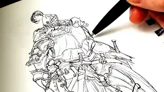 Medieval Knight Drawing Time-lapse | Art.Path