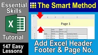 7-7: Insert an Excel Header and Footer With Page Numbers on Every Page