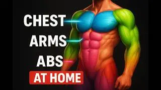 Upper Body workout  at home  -  chest, abs and arms muscles