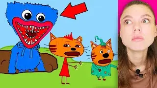 ТРИ КОШАРЫ И ХАГИ ВАГИ 😱🔪 Мульт пародия на три кота и poppy playtime анимация! Реакция Ксения Гара