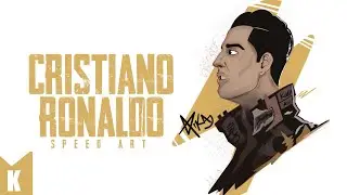 Drawing cristiano ronaldo action pose speed art in Procreate