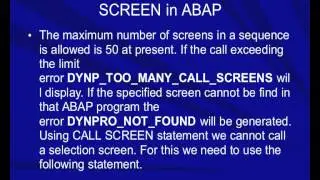 CALL SCREEN & SELECTION-SCREEN in ABAP