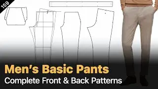Men’s Basic Pant Pattern Drafting _ Back [Pattern Making Tutorial]