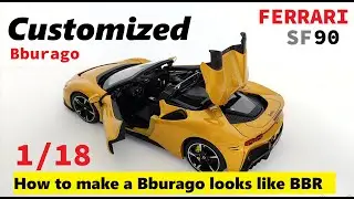 Custom Model CAr Ferrari SF90 Spider 1/18 Scale by Bburago