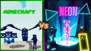 MINECRAFT FACTION  vs NEON FACTION - Totally Accurate Battle Simulator TABS