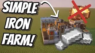 Simple Brassless Beginner Iron Farm | Minecraft Create Mod Tutorial