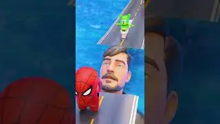 Car Getting Over Bridge ft. Pomni, Huggy Wuggy, Spider-man