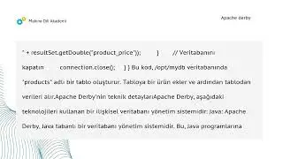 Apache derby | Makine Dili Akademi
