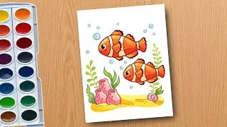 Draw underwater Fish | How to draw cute fish underwater | Draw a Fish