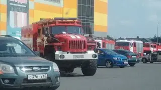 Всё в ужасе! Пожарная тревога! Эвакуация! Псков. Акваполис, торговый центр! 9 расчётов пожарных
