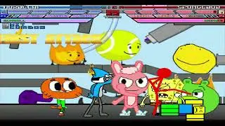 MUGEN Fight - Team Mordecai vs. Team SpongeBob 66