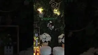 Dekorasi sederhana | Detail ide backdrop photobooth tema rustic daun untuk tunangan by akasia art