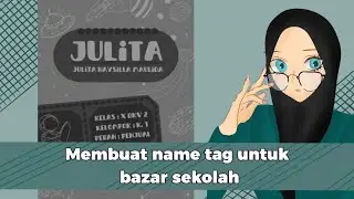 Cara membuat name tag untuk bazar - Canva