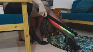 ASMR Rainbow Light Wand on Nylon Legs for Extreme Tingles 🌈