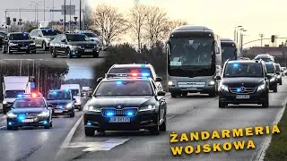 MILITARY POLICE CONVOYS ON LIGHTS AND SIRENS