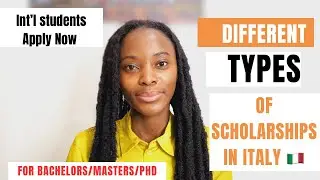 DIFFERENT TYPES OF SCHOLARSHIPS IN ITALY 🇮🇹 FOR INT’L STUDENTS | STUDY FOR FREE IN ITALY
