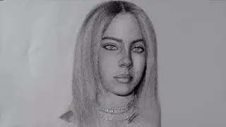 Freehand portrait drawing | American singer Billie Eilesh
