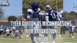 ✭ Tyler Guyton impresses at Cowboys training camp || O line vs D line film breakdown|| Voch Lombardi