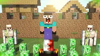 НУБИК ЗАЩИЩАЕТ ДЕРЕНЮ ОТ КРИПЕРОВ ! МАЙНКРАФТ ЗАЩИТА ДЕРЕВНИ!