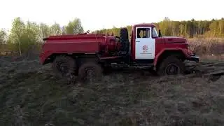 Вытаскиваем пожарный АРС-14 на базе ЗИЛ 131.