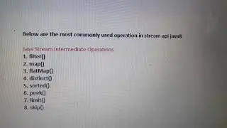 stream api intermediate operation