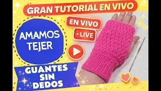 Guantes sin dedos combinando CROCHET Y AGUJAS CIRCULARES (Cuarta parte)