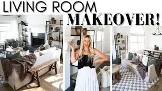 LIVING ROOM MAKEOVER ON A BUDGET || DESIGN TIPS || DECORATING OUR NEW SPACE || RENTER FRIENDLY