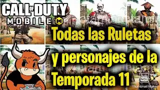 TODAS LAS RULETAS y PERSONAJES FILTRADOS de la TEMPORADA 11| COD MOBILE