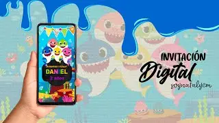 INVITACIONES CREATIVAS BABY SHARK, INVITACION ANIMADA BABY SHARK l FIESTA TEMÁTICA BABY SHARK