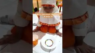 Percobaan sederhana warna pelangi di kelas TK 
