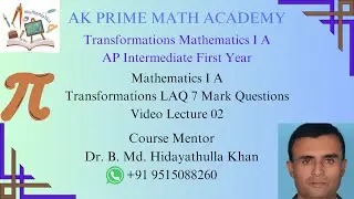 Transformations 7 marks questions AP Intermediate First year Mathematics I A VL 2 