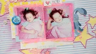 Скрапбукинг. Страничка из материалов ТМ "Скрап-Малина", процесс. (Scrapbooking process)