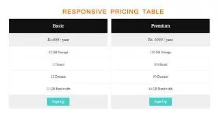 Create Responsive Pricing Table  | Tutorials Tuts | HTML & CSS