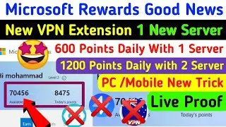 🤩microsoft rewards new vpn extension pc🤑600 Points 1 Server Daily🤩microsoft rewards vpn Trick