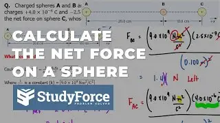 Calculate the Net Force on a Charged Sphere | Coulomb's Law