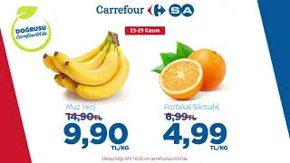 Muz Yerli 14,90 TL Yerine 9,90 TL/Kg; Portakal Sıkımlık 6,99 TL Yerine 4,99 TL/Kg