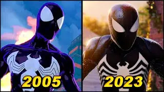 Evolution Spiderman Symbiote Transformation in Games (2005 2023)