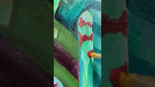 Рисуем хамелеончика. Акрил #painting #art