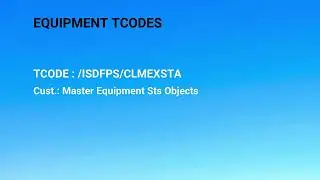 SAP PM Equipment  Tcodes list