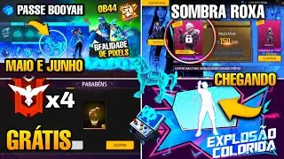 CUBO ATUALIZOU, SOMBRA ROXA DE LOJA MISTERIOSA, ITENS DO PASSE DE MAIO E MAIS NOVIDADES FREE FIRE