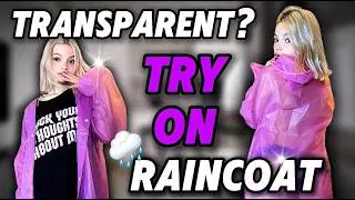[4K USA] Bright Transparent Raincoat ☔ Try-On | Vivid Style Demo & Gentle Motion
