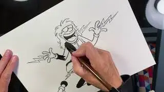 "Shock Jock" making-of drawing